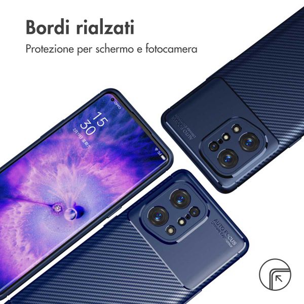 imoshion Carbon-Hülle Oppo Find X5 5G - Blau