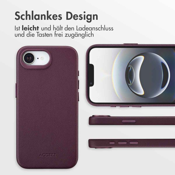 Accezz MagSafe Leather Backcover Apple iPhone 16e - Heath Purple