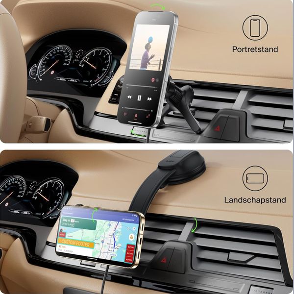 Belkin Magnetische Qi2 Telefonhalterung - Autoladegerät mit Adapter 27W - Armaturenbrett / Lüftungsgitter