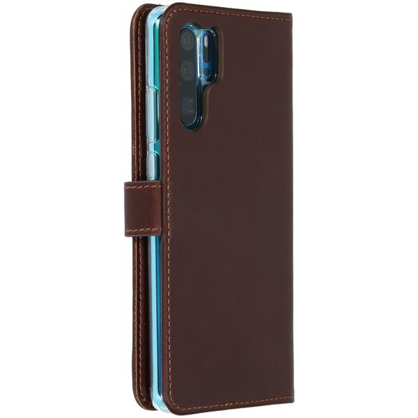 Selencia Echtleder Klapphülle Huawei P30 Pro - Braun