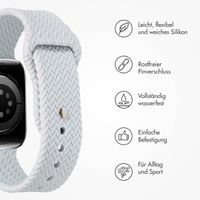 imoshion Geflochtenes Silikonarmband für das  Apple Watch Series 1 t/m 9 / SE (38/40/41 mm) | Series 10 / 11 (42 mm) - Grau
