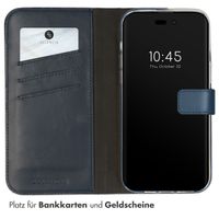 Selencia Echtleder Klapphülle iPhone 14 Pro Max - Blau