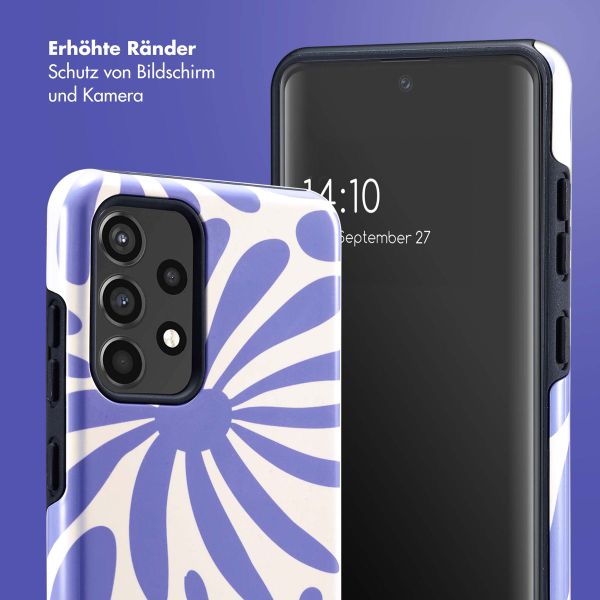 Selencia Vivid Back Cover Samsung Galaxy A52(s) (5G/4G) - Modern Bloom Sapphire Blue