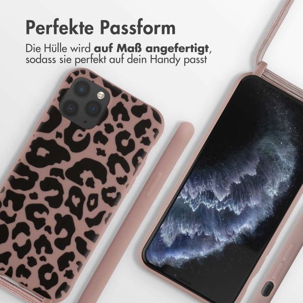 imoshion Silikonhülle design mit Band für das iPhone 11 Pro - Animal Pink