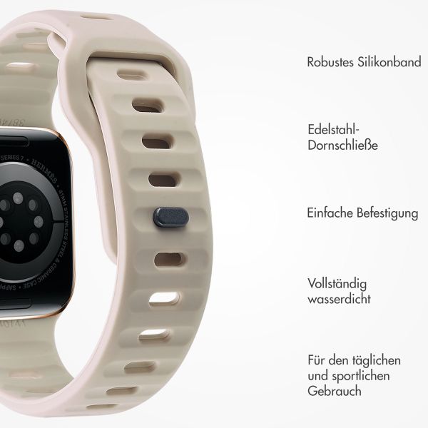 imoshion Active Sport Silikonarmband für die Apple Watch Series 1-10 / SE / Ultra (2) (44/45/46/49 mm) - Sternenlicht