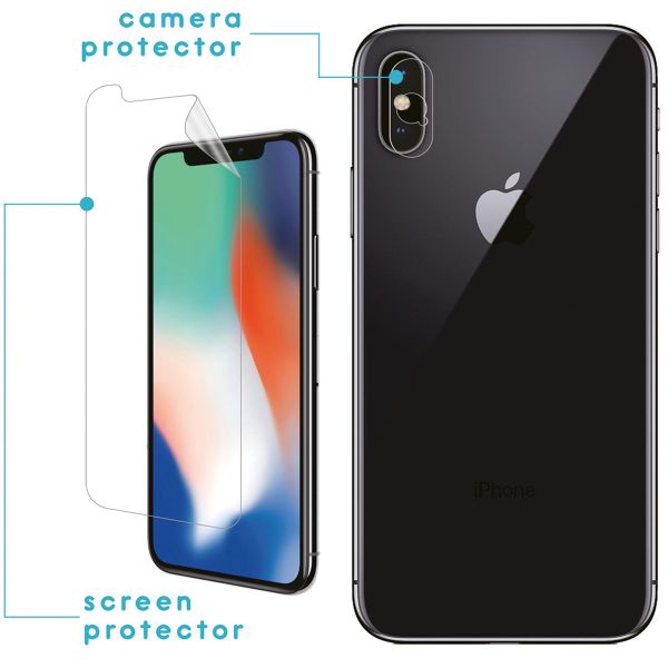 imoshion Displayschutzfolie 3-Pack + Kameraschutz Glas iPhone Xs / X