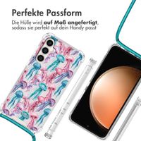 imoshion Design Hülle mit Band Samsung Galaxy S23 FE - Jellyfish Watercolor