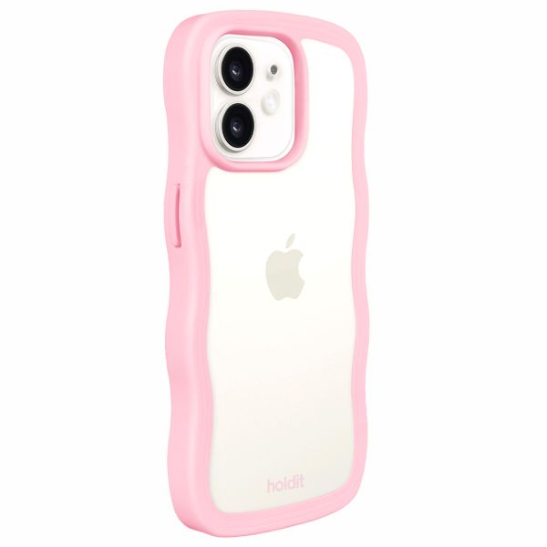 Holdit Wavy Case Apple iPhone 12 (Pro) - Transparent / Pink