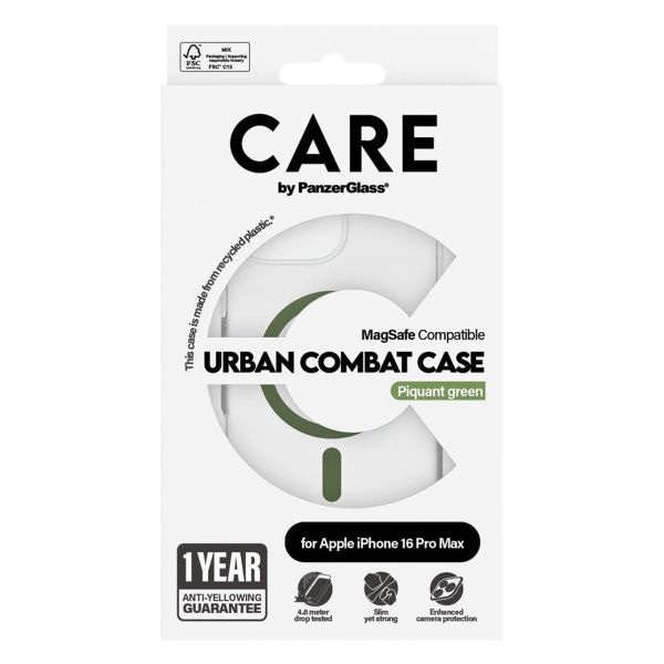 CARE by PanzerGlass Urban Combat Case MagSafe Apple iPhone 16 Pro Max - Green