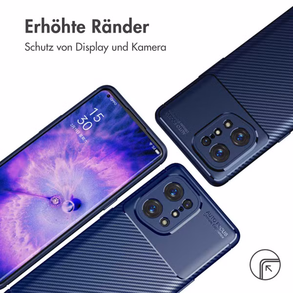 imoshion Carbon-Hülle für das Oppo Find X5 - Blau