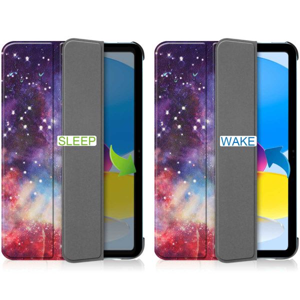 imoshion Design Trifold Klaphülle Apple iPad 11 (2025) 11 Zoll / iPad 10 (2022) 10.9 Zoll - Space