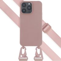 Selencia Silikonhülle mit abnehmbarem Band für das Apple iPhone 14 Pro Max - Sand Pink