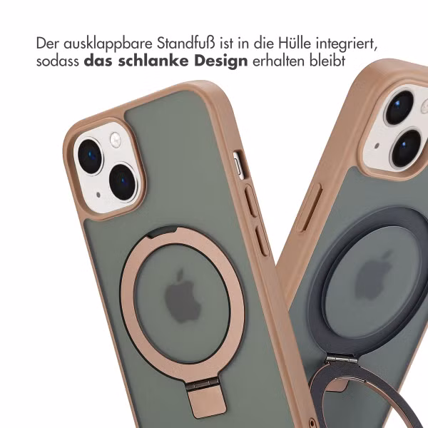 Accezz Ring Stand Backcover mit MagSafe Apple iPhone 13 - Braun