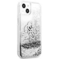 Guess 4G Logo Liquid Glitter Back Cover für das iPhone 13 - Silver