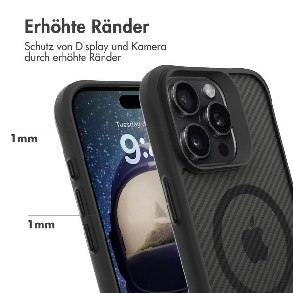 imoshion Rugged Hybrid Carbon Case mit MagSafe für das Apple iPhone 16 Pro - Schwarz