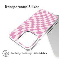 imoshion Design Hülle für das iPhone 14 Pro - Retro Pink Check