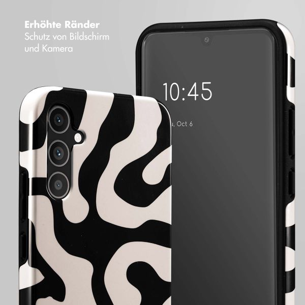 Selencia Vivid Tough Back Cover für das Samsung Galaxy A34 (5G) - Art Wave Black