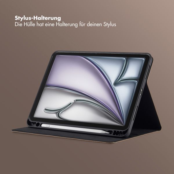 Selencia Riva Klapphülle Apple iPad Air 11 Zoll (2025) M3 / (2024) M2 / Air 5 (2022) / Air 4 (2020) - Mocha Brown