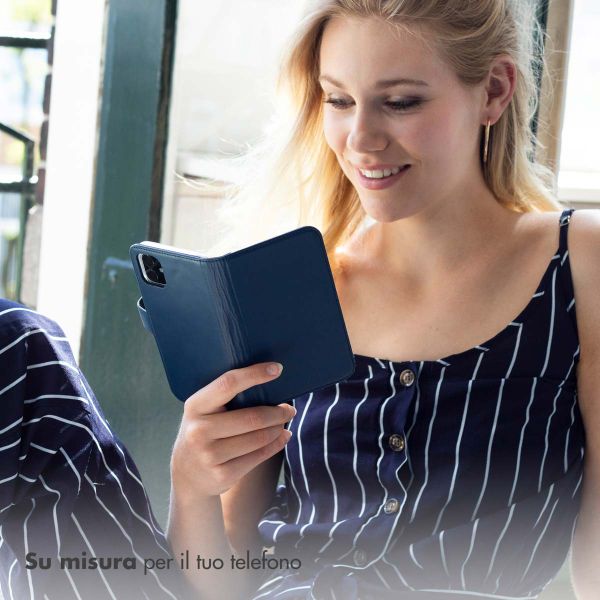 Selencia Echtleder Klapphülle Samsung Galaxy S22 Plus - Blau