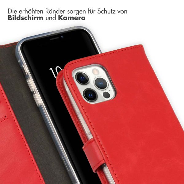 Selencia Echtleder Klapphülle für das iPhone 12 (Pro) - Rot