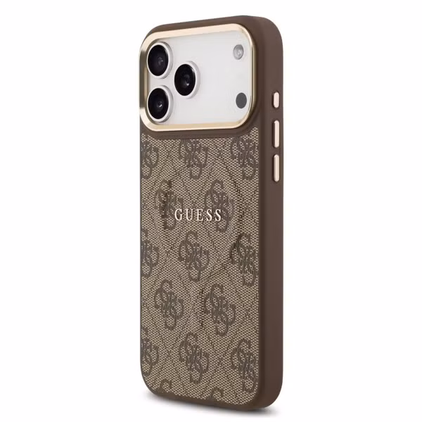 Guess Classic 4G Logo Backcover MagSafe Apple iPhone 17 Pro - Braun