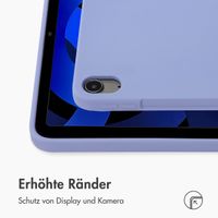 Accezz Liquid Silicone Back Cover mit Stifthalter Apple iPad Air 11 Zoll (2025) M3 / (2024) M2 / Air 5 (2022) / Air 4 (2020) - Lila