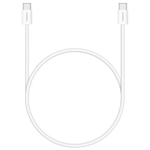 imoshion USB-C-zu-USB-C-Kabel – Geflochten – 1 Meter – Weiß