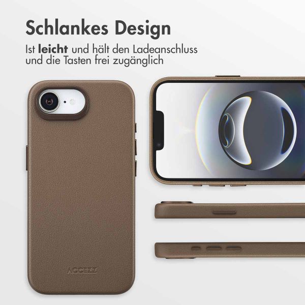 Accezz MagSafe Leather Backcover Apple iPhone 16e - Kaffeebraun