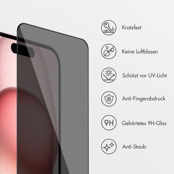 Accezz Sichtschutz-Schutzglas mit Applikator Apple iPhone 16 / 15