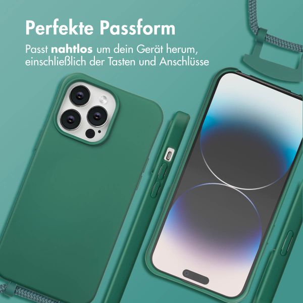 imoshion Color Backcover mit abnehmbarem Handykette und MagSafe Apple iPhone 14 Pro Max - Dunkelgrün