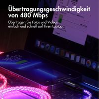 imoshion Leughtendes Schnellladekabel RGB - USB-A zu USB-C Kabel - 2 Meter