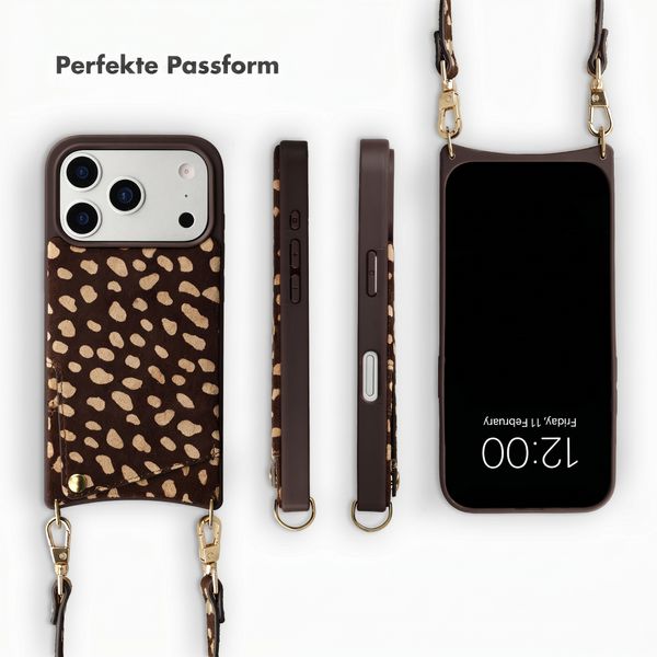 Selencia Nova Echtleder Backcover mit Kartenhalter Apple iPhone 17 Pro Max - Fawn Chic