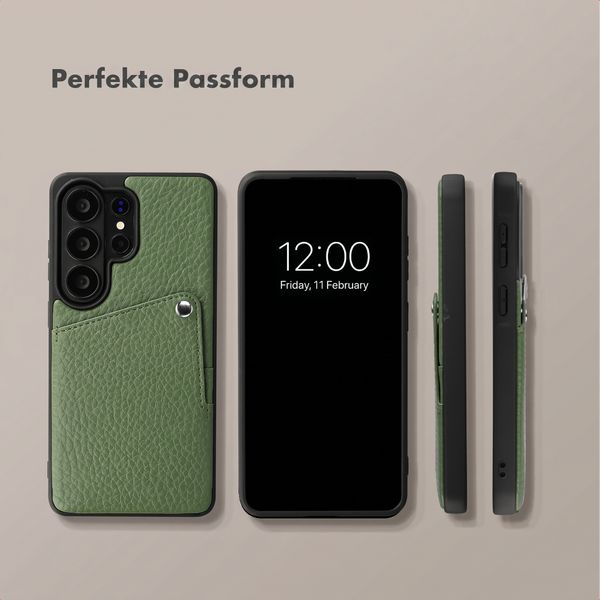 Selencia Riva Back Cover mit Kartenfach Samsung Galaxy S26 Ultra - Sage Green