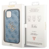 Guess 4G Metal Logo Back Cover für das iPhone 14 - Blau