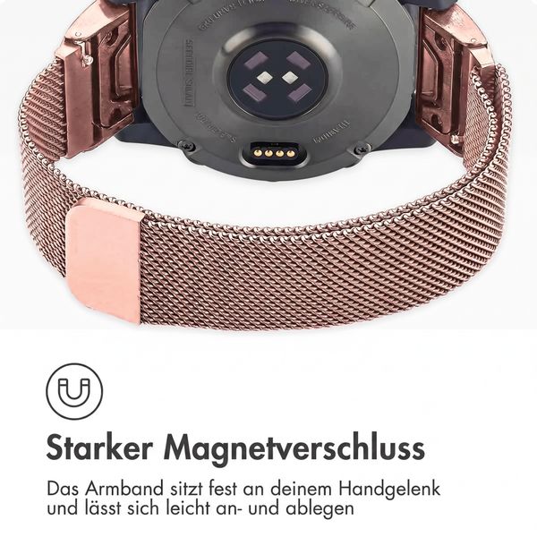 imoshion QuickFit® Milanese Armband -   Garmin 20 mm Anschluss - Größe L/XL - Rose Gold