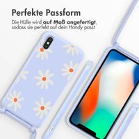 imoshion SilikonHülle design mit Band Apple iPhone X / Xs - Lila Flower Distance