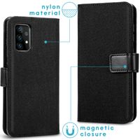 imoshion Luxuriöse Canvas-Klapphülle Samsung Galaxy A52(s) (5G/4G) - Schwarz