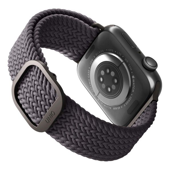 Uniq Aspen Geflochtenes Armband für das  Apple Watch Series 1 t/m 11 / SE / Ultra (44/45/46/49 mm) - Granite Grey