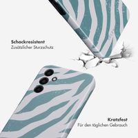 Selencia Vivid Tough Back Cover für das Samsung Galaxy A15 (5G/4G) - Colorful Zebra Pine Blue