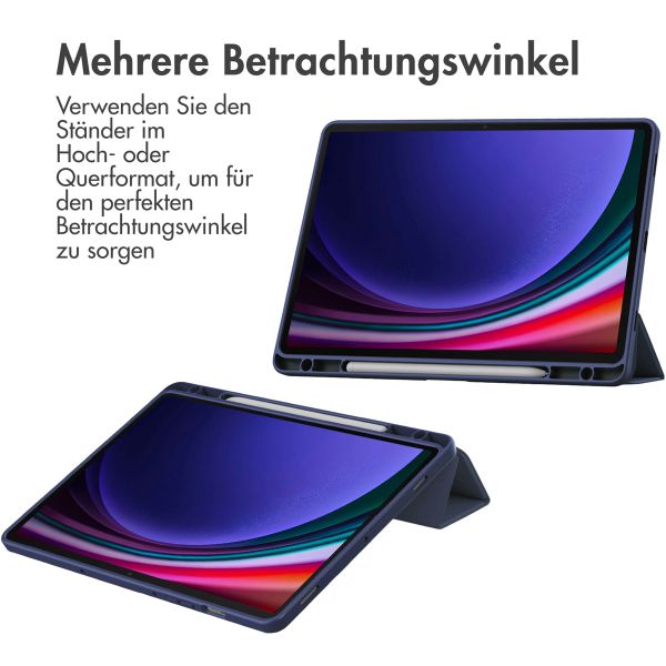 imoshion Trifold Hardcase Klapphülle Samsung Galaxy Tab S9 11.0 Zoll - Dunkelblau