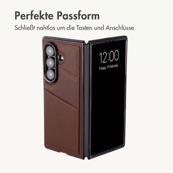 imoshion Kunstleder MagSafe Backcover mit Kartenfach Samsung Galaxy Z Fold 8 Ultra - Dunkelbraun