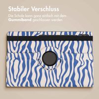 imoshion 360° drehbare Design Klapphülle Samsung Galaxy Tab S10 Ultra / Tab S9 Ultra - White Blue Stripes