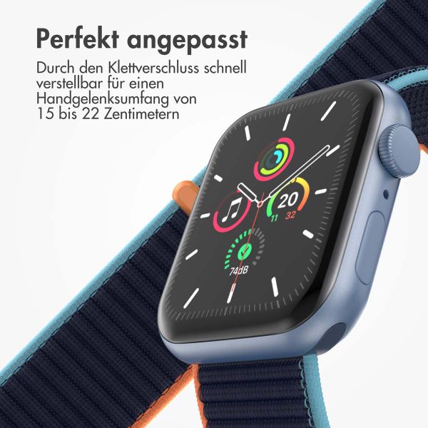 imoshion Nylonarmband für das  Apple Watch Series 1 t/m 9 / SE (38/40/41 mm) | Series 10 / 11 (42 mm) - Dark Navy Blue