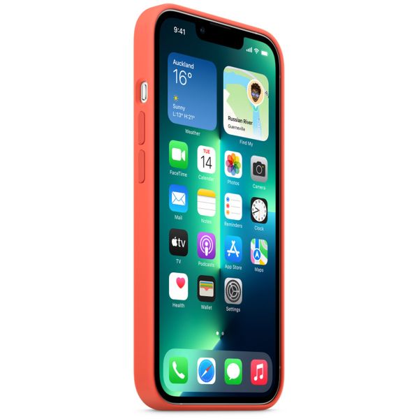 Apple Silikon-Case MagSafe für das Apple iPhone 13 Pro - Nectarine
