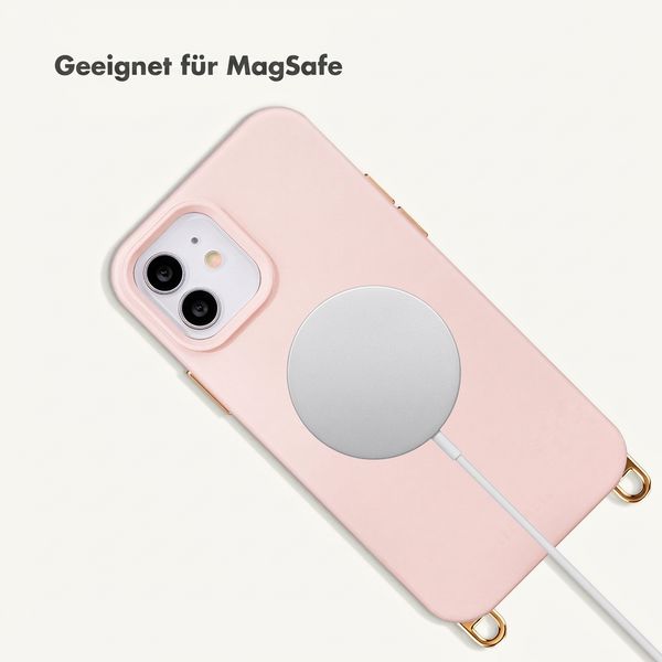 Selencia Rivièra Backcover mit MagSafe mit abnehmbaren Haken iPhone 12 / 12 Pro - Sorbet Pink