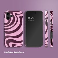 Selencia Vivid Back Cover Apple iPhone 16 - Wavy Swirl Pink Plum