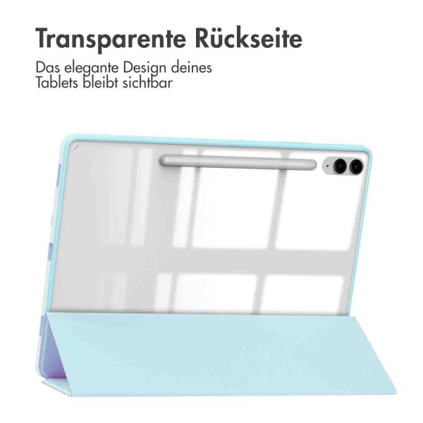 imoshion Trifold Hardcase Klapphülle Samsung Tab S10 Plus / Tab S9 FE Plus / Tab S9 Plus 12.4 Zoll - Hellblau