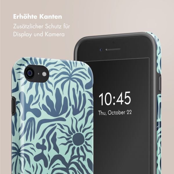 Selencia Vivid Tough Back Cover für das iPhone SE (2022 / 2020) / 8 / 7 - Tropical Vibes Light Blue