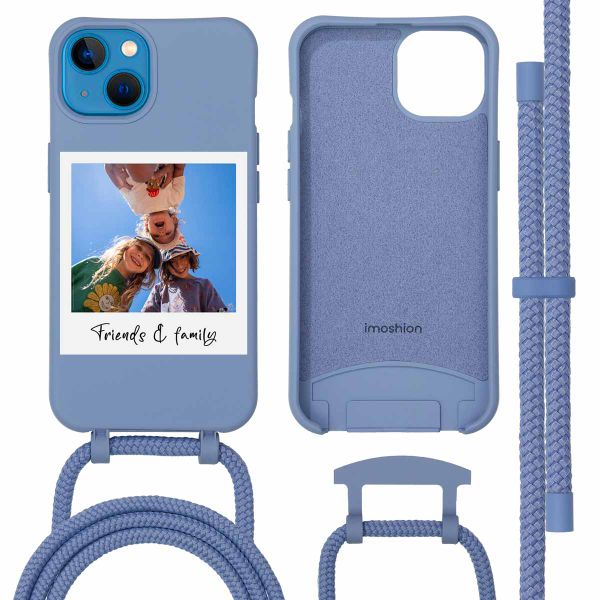 Personalisierte Color Backcover MagSafe mit abtrennbarem Band und Polaroid für iPhone 13 - Ash Blue