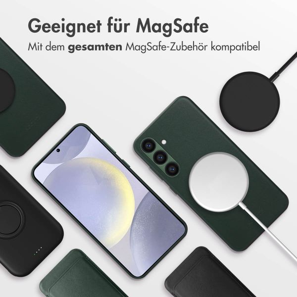 Accezz MagSafe Leather Backcover für das Samsung Galaxy S24 Plus - Cedar Green